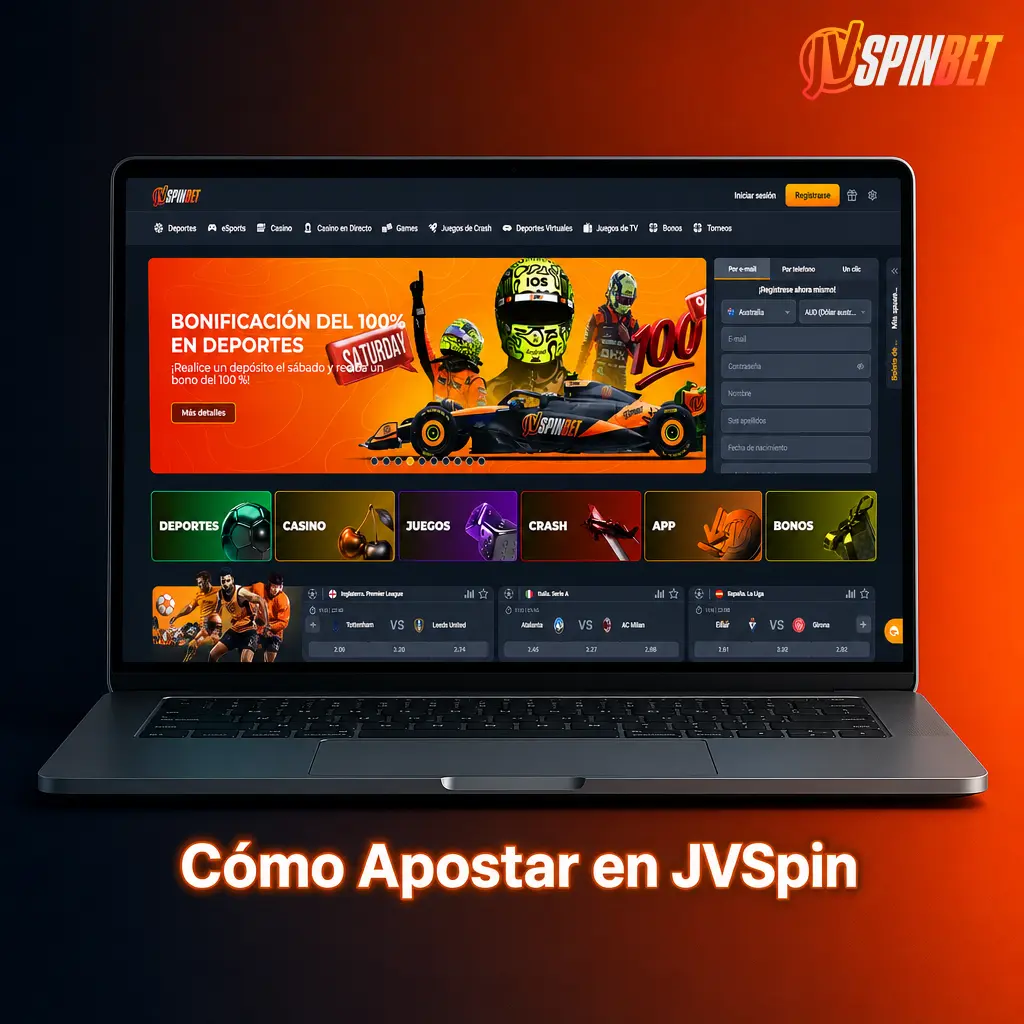 Guía paso a paso para registrarte, depositar y apostar en JVSpin desde tu cuenta en línea.