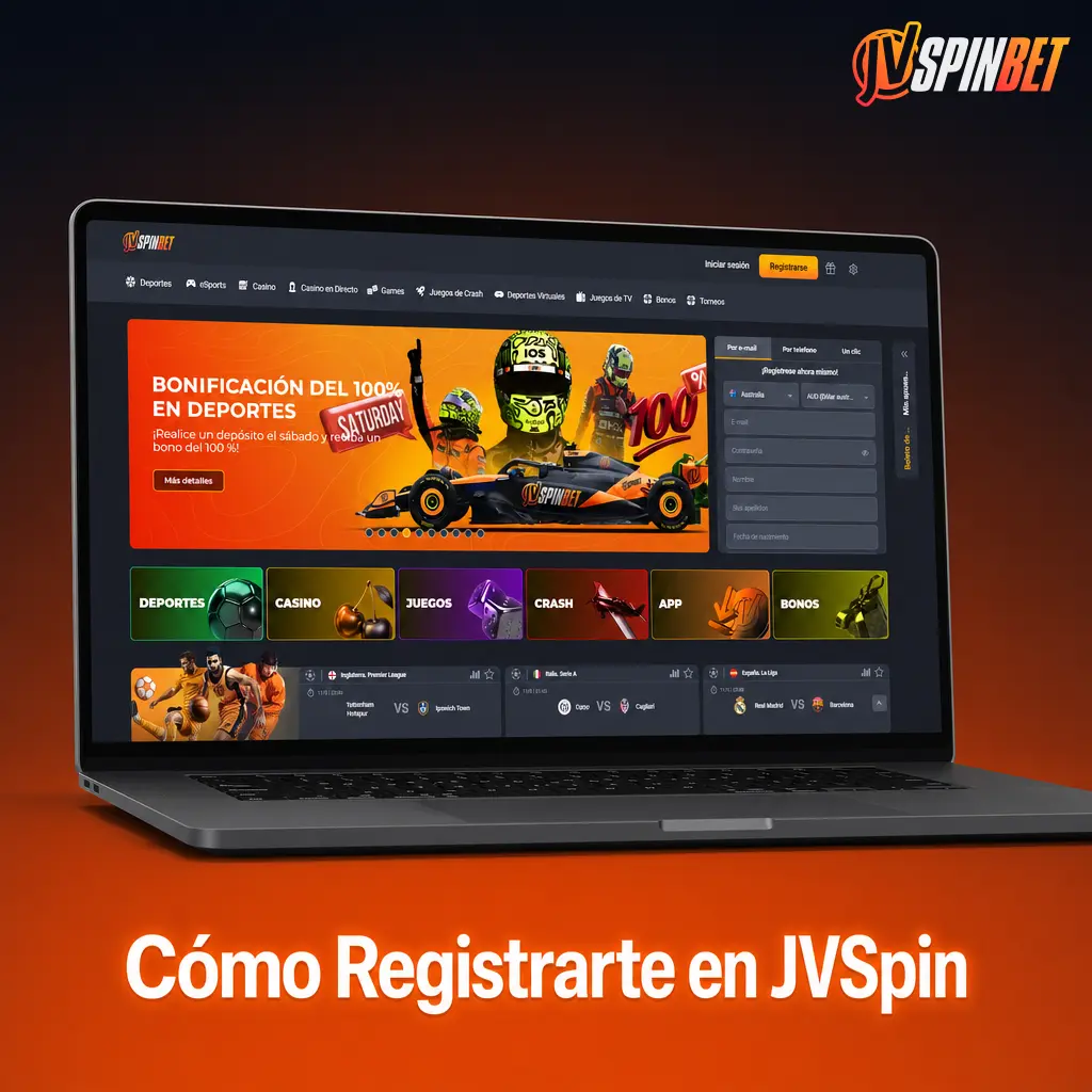 Pasos para registrarte en JVSpin: completá el formulario, verificá tu cuenta y confirmá tu identidad con DNI o pasaporte.