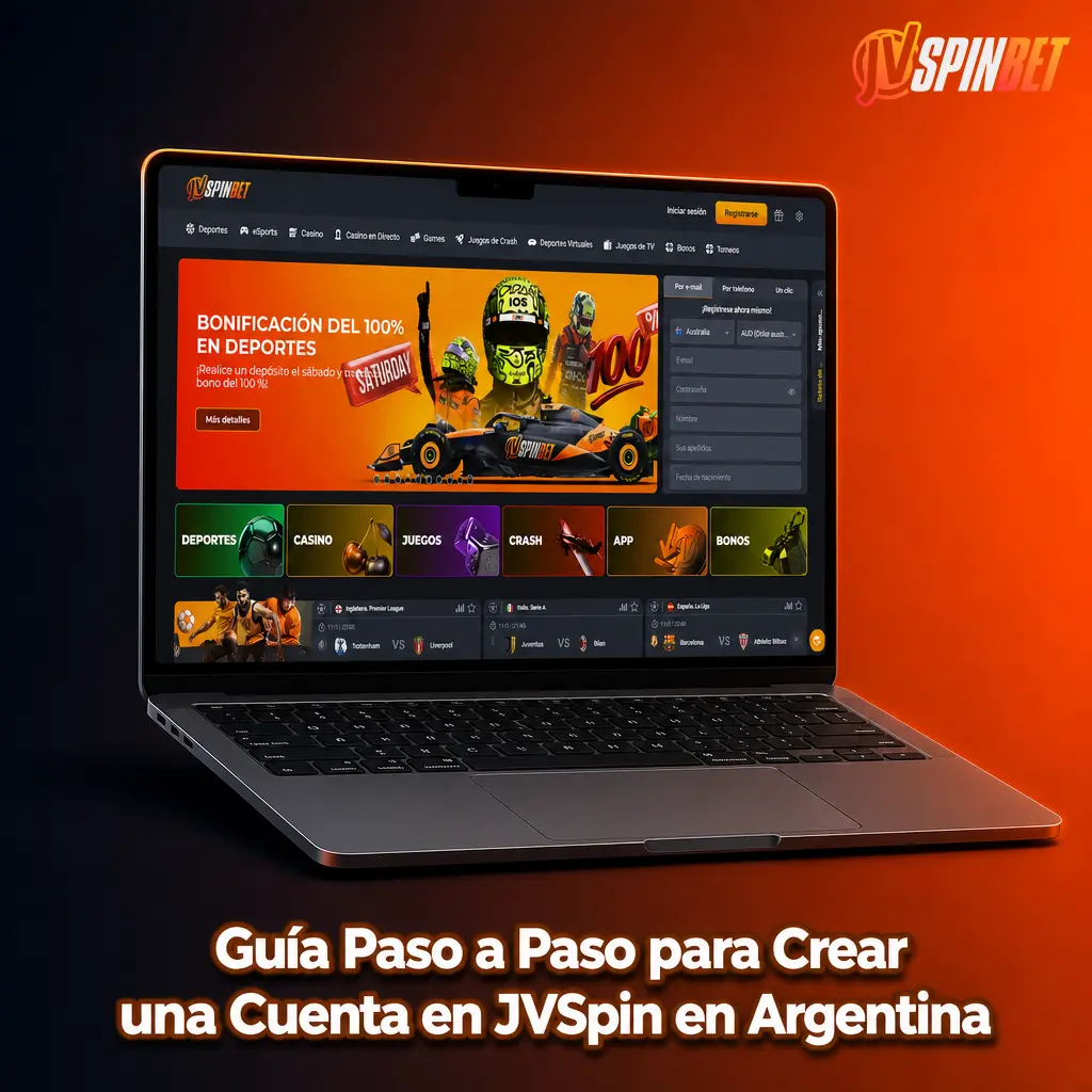 Guía paso a paso para crear una cuenta en JVSpin Argentina: registro rápido, verificación de DNI y activación del bono de bienvenida.