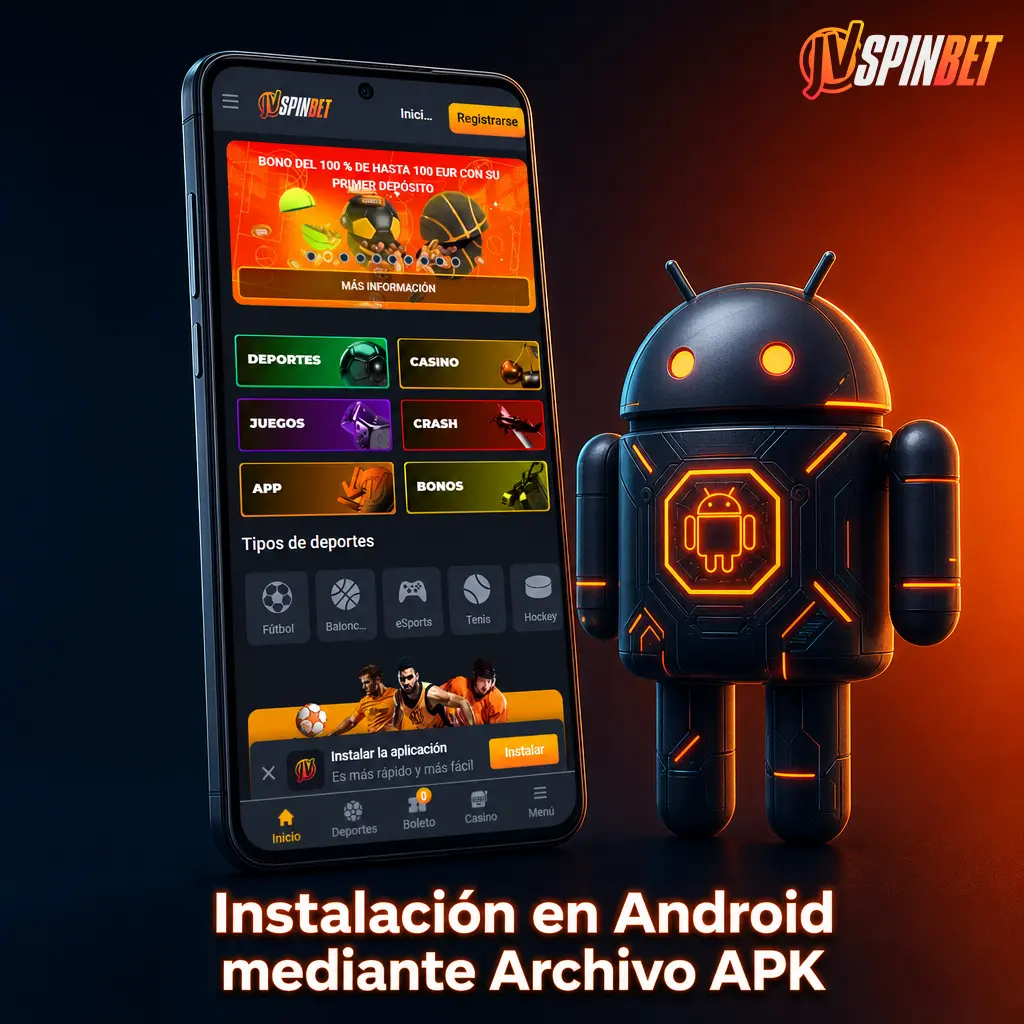 Instalación de JVSpin en Android a través de un archivo APK seguro descargado desde el sitio oficial