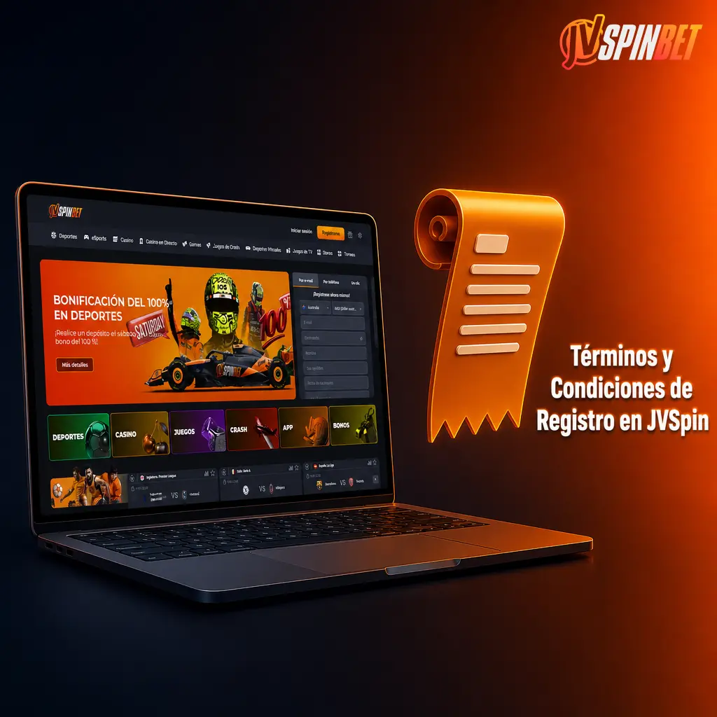Términos y condiciones de registro en JVSpin: una cuenta por jugador con datos y pago propios