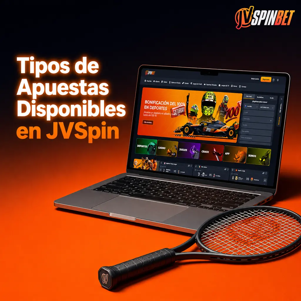 Tipos de apuestas en JVSpin: simples, combinadas, sistema, prepartido y en vivo para distintos deportes y eventos.